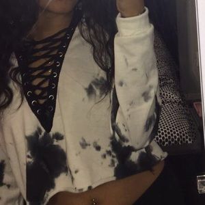 tie dye cropped sweater